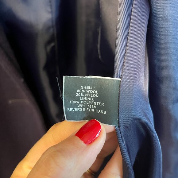 Anne Klein Wool Blend Purple Pea Coat Size Medium - Picture 7 of 10